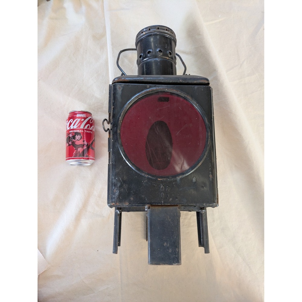 Vintage DB 83‎ German Railroad Signal Lantern Red Lens Oil Burner Railway Lamp